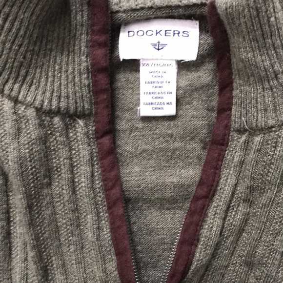DOCKERS Acrylic Green 3/4 Zip Ribbed Long Sleeve Sweater Size Extra Extra Large - Picture 8 of 9